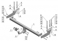 Фаркоп GW 10 для GREAT  WALL M 4 2013-2016, Автос, нагрузка 1000/75 кг. БЕЗ подрезки бампера от магазина ФаркопРос